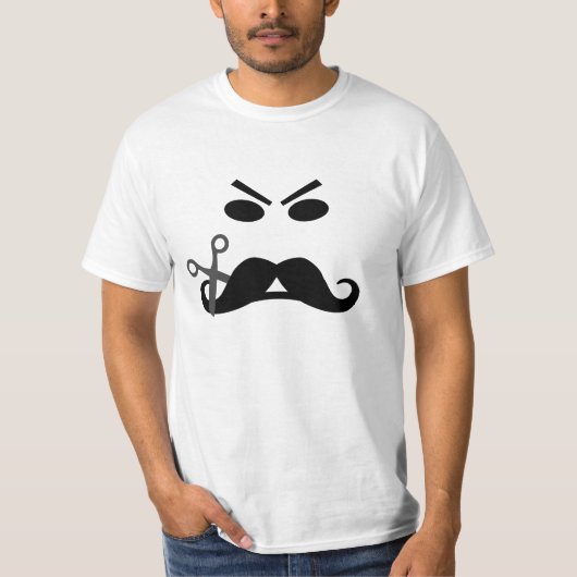 Angry Mustache shirt - kies stijl (Voorkant)