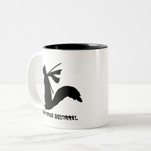 Angry Ninja Squirrel Collectie Tweekleurige Koffiemok (Voorkant links)