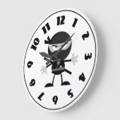 Angry Ninja Warrior Clock Grote Klok (Hoek)
