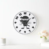 Angry Ninja Warrior Clock Grote Klok (Huis)