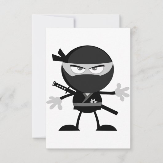 Angry Ninja Warrior Invitations Kaart (Voorkant)