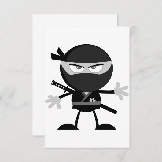 Angry Ninja Warrior Invitations Kaart (Voorkant / Achterkant)