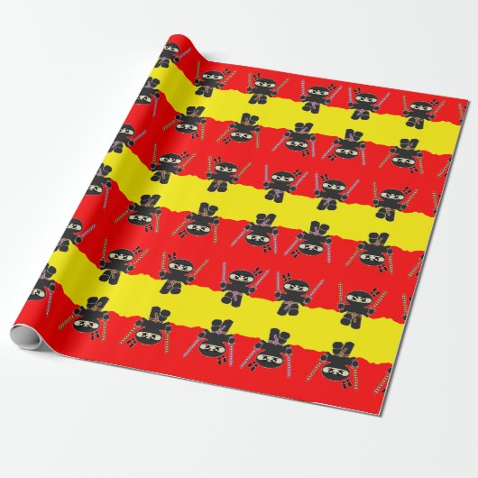 Angry ninjas cadeaupapier (Uitgerold)
