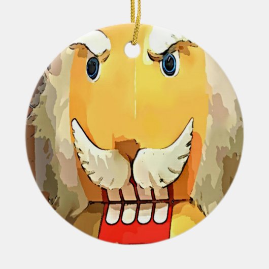 Angry Nutkraker Keramisch Ornament (Voorkant)