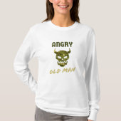 Angry Old Man Camouflage Skull Mannen T-shirt (Voorkant)