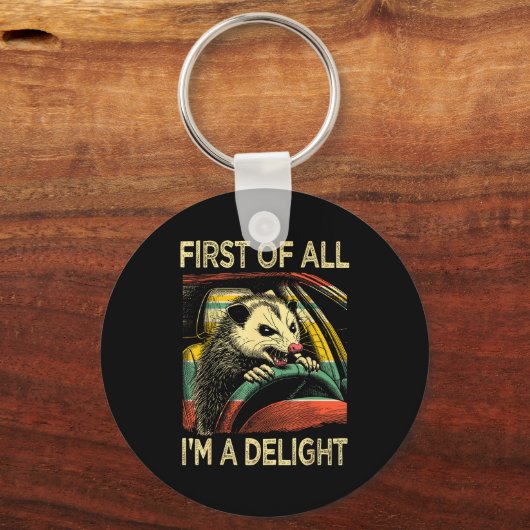 Angry Ossum Driving Funny Quote First Of All I'm A Sleutelhanger (Voorkant)