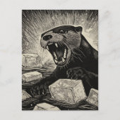Angry otter breaking ice briefkaart (Voorkant)