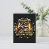 Angry Owl Ik lees boeken, drink koffie Ik weet din Briefkaart (Staand voorkant)
