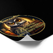 Angry Owl Ik lees boeken, drink koffie Ik weet din Poster (Hoek)