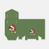 Angry Owl met Santa Hat Bedankdoosjes (Uitgevouwen)
