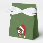 Angry Owl met Santa Hat Bedankdoosjes (Voorkant Zijde)