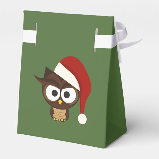 Angry Owl met Santa Hat Bedankdoosjes (Achterkant)