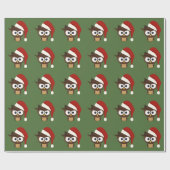 Angry Owl met Santa Hat Cadeaupapier (Vlak)