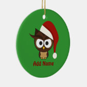 Angry Owl met Santa Hat Keramisch Ornament (Rechts)