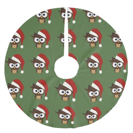 Angry Owl met Santa Hat Kerstboom Rok (Voorkant)