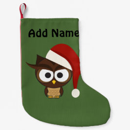 Angry Owl met Santa Hat Kleine Kerstsok