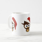 Angry Owl met Santa Hat Koffiemok (Voorkant links)