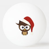 Angry Owl met Santa Hat Pingpongbal (Achterkant)