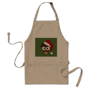 Angry Owl met Santa Hat Standaard Schort