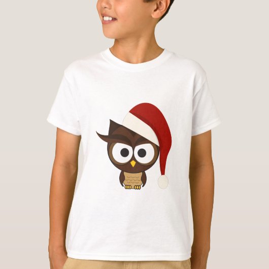 Angry Owl met Santa Hat T-shirt (Voorkant)