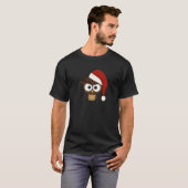 Angry Owl met Santa Hat T-shirt (Voorkant volledig)