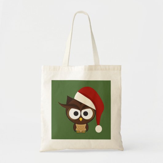 Angry Owl met Santa Hat Tote Bag (Voorkant)
