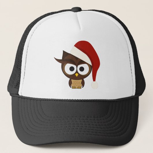 Angry Owl met Santa Hat Trucker Pet (Voorkant)