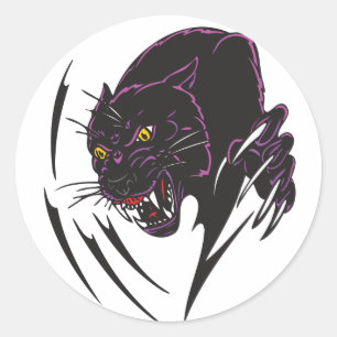 Angry Panther Ronde Sticker