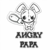 Angry Papa Grumpy Voodoo Bunny Cute Sticker (Voorkant)