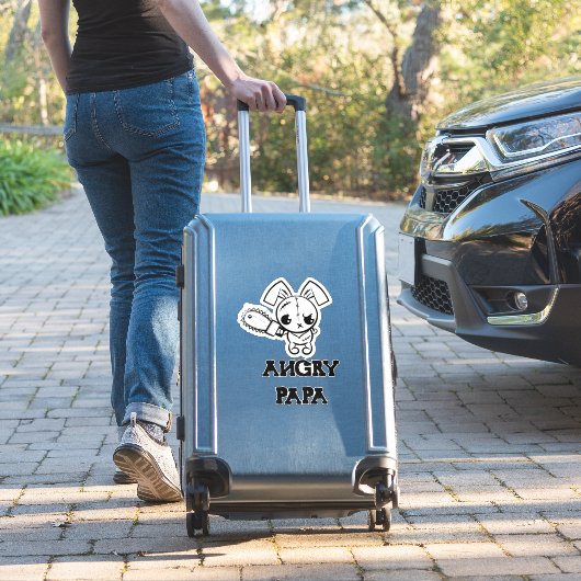 Angry Papa Grumpy Voodoo Bunny Cute Sticker (Koffer Insitu)