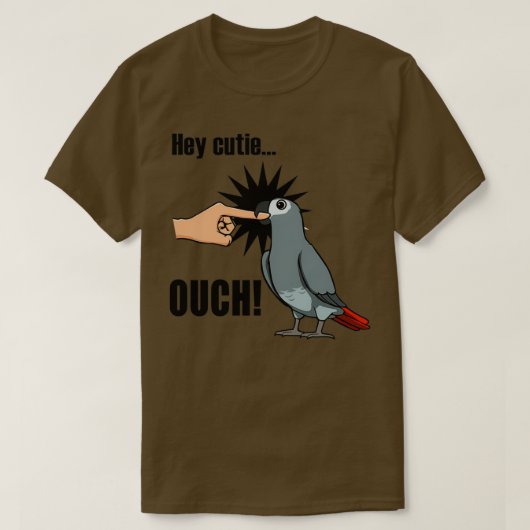 Angry Parrot Funny Gezegde Cute African Grey Parro T-shirt (Design voorkant)