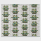 Angry Peacock Abstracte kunst Cadeaupapier (Vlak)