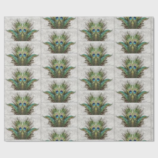 Angry Peacock Abstracte kunst Cadeaupapier (Vlak)