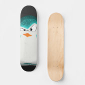 Angry Penguin Blauwgroen Glitter-foto afdrukken Persoonlijk Skateboard (Voorkant)