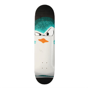 Angry Penguin Blauwgroen Glitter-foto afdrukken Persoonlijk Skateboard