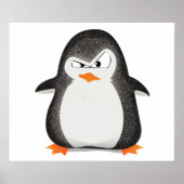 Angry Penguin Glitter Photo Print (Voorkant)