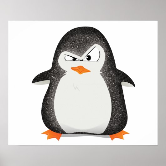Angry Penguin Glitter Photo Print (Voorkant)
