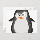 Angry Penguin Glitter Photo Print Briefkaart (Voorkant / Achterkant)