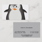 Angry Penguin Glitter Photo Print Visitekaartje (Voorkant / Achterkant)