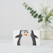Angry Penguin Glitter Photo Print Visitekaartje (Staand voorkant)