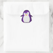 Angry Penguin Paarse Glitter Foto afdrukken Ronde Sticker (Tas)