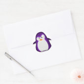 Angry Penguin Paarse Glitter Foto afdrukken Ronde Sticker (Envelop)