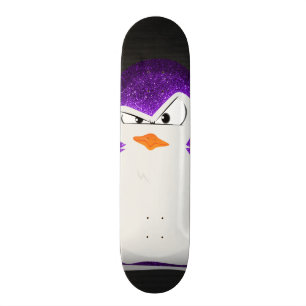 Angry Penguin Paarse Glitter Foto afdrukken Skateboard