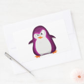 Angry Penguin Pink Glitter foto afdrukken Rechthoekige Sticker (Envelop)