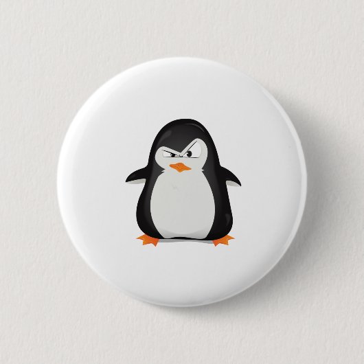 Angry Penguin Ronde Button 5,7 Cm (Voorkant)