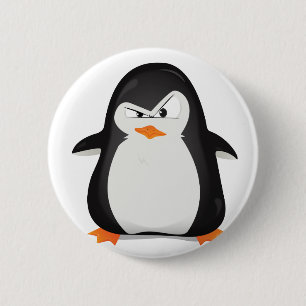 Angry Penguin Ronde Button 5,7 Cm