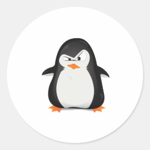 Angry Penguin Ronde Sticker