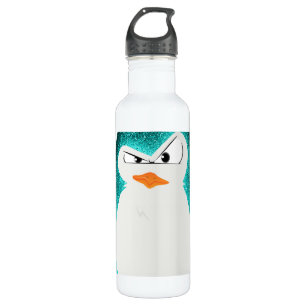 Angry pguin blauwgroen.png waterfles