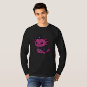 Angry Pink Axolotl Gothic Kawaii Skull Hat Creatur T-shirt (Voorkant volledig)