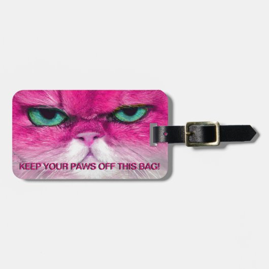 ANGRY PINK CAT, BETALING VAN CAT-BAGAGELABEL BEWAR BAGAGELABEL (Voorkant horizontaal)